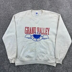 Vintage Grand Valley State Lakers Sweatshirt Mens Large White Russell Athletic